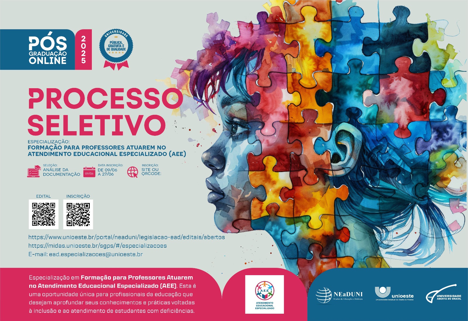 Processo Seletivo EAD - Formação para Professores no AEE